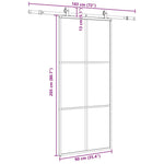 Sliding Door with Hardware Set Black 90x205 cm ESG Glass 3375785