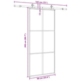 Sliding Door with Hardware Set Black 90x205 cm ESG Glass 3375785