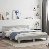 Bed Frame with LED without Mattress Grey Sonoma 180x200 cm Super King 3207530