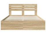 Bed Frame Sonoma Oak 135 x 190 cm Solid Pine Wood 3411425