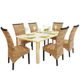 Dining Chairs 6 pcs Abaca and Solid Mango Wood 274199