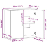 Aquarium Stand White 81x36x73 cm Engineered Wood 833623