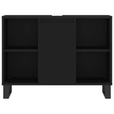 ZNTS 3 Piece Bathroom Furniture Set Black Engineered Wood 3190308