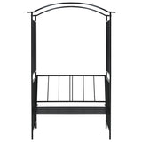 Garden Arch with Bench Black 128x50x207 cm Iron 47093