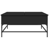 ZNTS Coffee Table Black 95x95x45 cm Engineered Wood and Metal 3217064