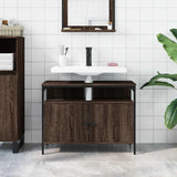 Bathroom Sink Cabinet Brown Oak 80x30x60 cm Engineered Wood 842445