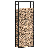 Firewood Rack Matt Black 80x28x222 cm Steel 350309