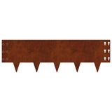 Lawn Edging 10 pcs 100 x 30 cm Steel Rusty 8008641
