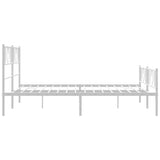 Metal Bed Frame without Mattress with Footboard White 140x190cm 355530