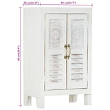Sideboard White 55x30x90 cm Solid Wood Acacia 351612
