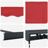 Retractable Awning Red 300 x 250 cm Fabric and Metal 3330155