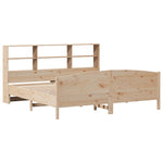 ZNTS Bookcase Bed without Mattress 200x200cm Solid Wood Pine 3323092