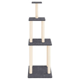 Cat Tree with Sisal Scratching Posts Dark Grey 149 cm 171743