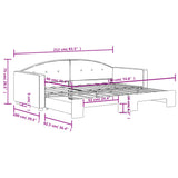 Daybed with Trundle without Mattress Light Grey 90x190 cm 3197391