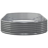 Garden Raised Bed Galvanised Steel 296x140x36 cm Grey 319029