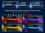 Nightstand LED Bedside Table Cabinet Lights Modern End Side with 2 Drawers for Bedroom T3272P355456