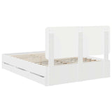 Bed Frame with Drawer White 150 x 200 cm Engineer Wood 3412581
