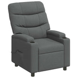 Recliner Massage Chair Dark Grey 75 x 93 x 102 cm Fabric 42051287