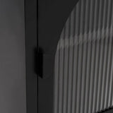Nightstand Black 50x35x60 cm Glass and Steel 352997