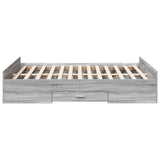 Bed Frame with Drawers without Mattress Grey Sonoma 120x200 cm 3280305