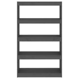 Book Cabinet/Room Divider Grey 80x30x135.5 cm Solid Wood Pine 808195