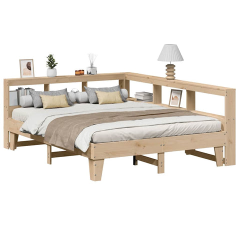 Bookcase Bed without Mattress 140x200cm Solid Wood Pine 3324538