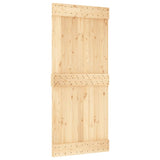 Sliding Door with Hardware Set 90x210 cm Solid Wood Pine 3203164