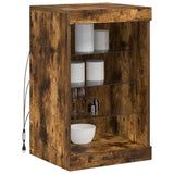 Sideboard with LED Lights Smoked Oak 41x37x67 cm 836725