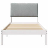 Bed frame White and light grey 100 x 200 cm Solid pine wood 878773