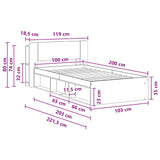 Bed Frame with Storage Black 100 x 200 cm Engineered Wood 3433336