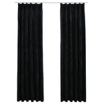 Blackout Curtains 2 pcs with Hooks Velvet Black 140x245 cm 134494