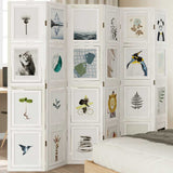 Room Divider 6 Panels White Solid Wood Paulownia 358698