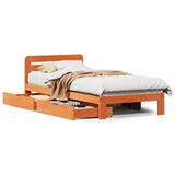 Bed Frame without Mattress Wax Brown 75x190 cm Small Single Solid Wood Pine 3309862