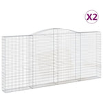 Arched Gabion Baskets 2 pcs 400x30x180/200 cm Galvanised Iron 3146918
