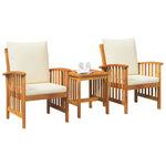 Garden Sofa Set with Cushion 3 pcs Brown Solid acacia wood 4106447