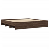 Bed Frame without Mattress Brown Oak 200x200 cm Engineered Wood 3295631