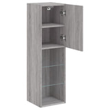 TV Cabinets with LED Lights 2 pcs Grey Sonoma 30.5x30x102 cm 837026