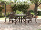 Garden Dining Set 7 pcs Bronze Aluminium 3334688