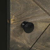 Highboard Black 40x33x110 cm Solid Wood Mango 4017713