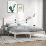 Bed Frame without Mattress White 140x190 cm Solid Wood Pine 3104914