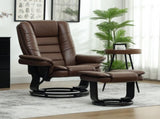Faux Leather 135&deg Reclining Chair and Footstool - Brown T3398P377952