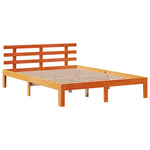ZNTS Bookcase Bed without Mattress Wax Brown 140x190cm Solid Wood Pine 3322771