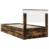 Bed Frame with Drawer Smoked Oak 90 x 200 cm Engineer Wood 3410746