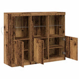 LED Sideboard 3 pcs Old Wood 123 x 37 x 100 cm Engineered Wood 3333117