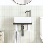 Basin Shelf Wall Mounted Steel and Solid Wood Oak 3302576