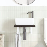 Basin Shelf Wall Mounted Steel and Solid Wood Oak 3302576