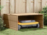 Robot Mower Garage Beige 86x90x52/57 cm Poly Rattan 365407