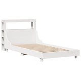Bed Frame without Mattress White 90x190 cm Single Solid Wood Pine 3306442