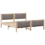 Bed frame Brown and taupe 180 x 200 cm Solid pine wood 3394306