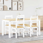 ZNTS 5 Piece Dining Set Panama White Solid Wood Pine 3345181